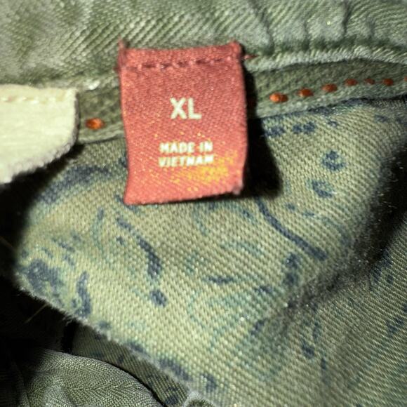 Pilcro Anthropologie Lyocell Utility Shirt Dress, Olive Green, Ruffle Hem, XL - Picture 9 of 9